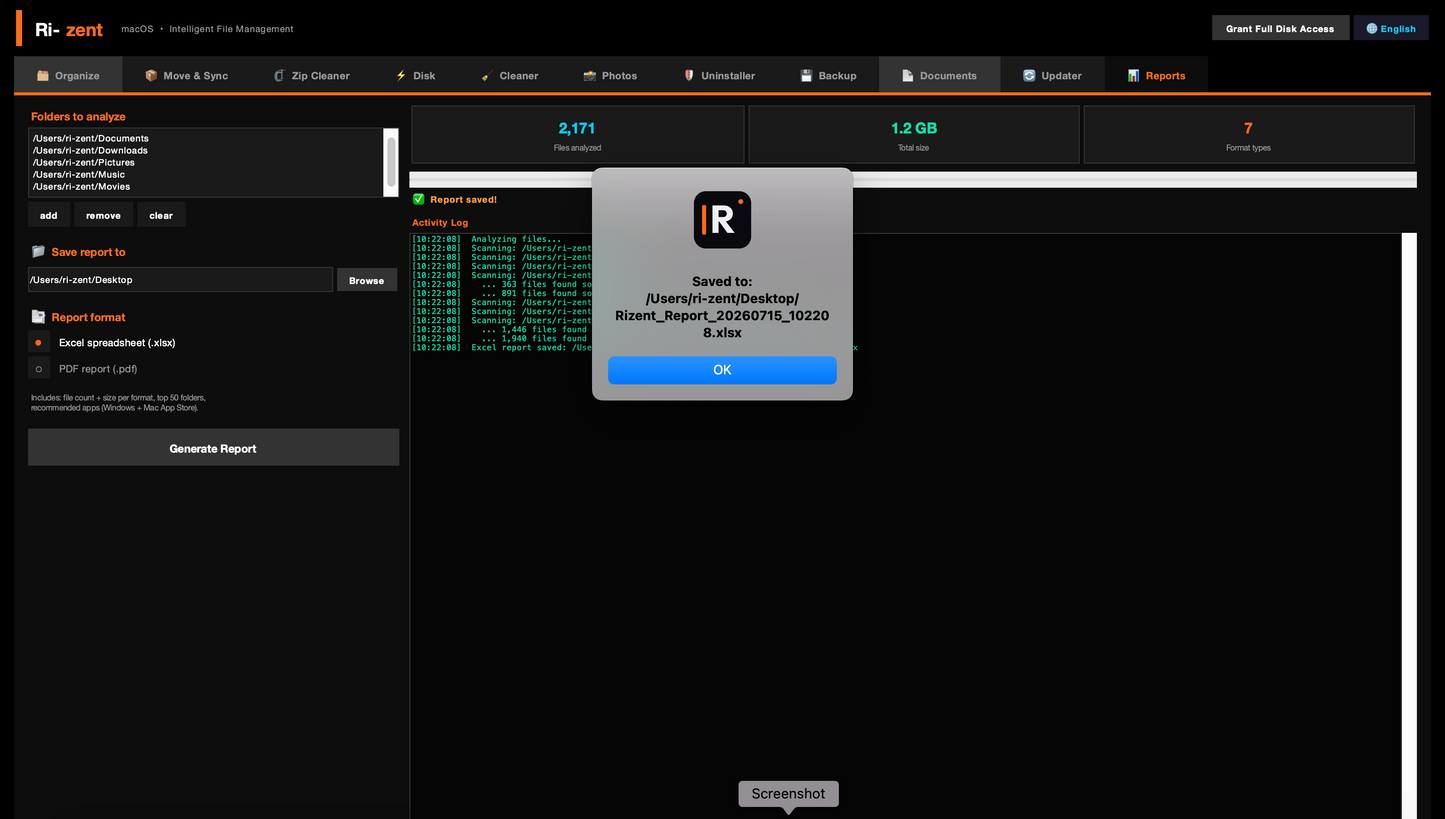 Ri-zent - All-in-One Mac Cleanup, Organizer & AI Tools (One-Time License)