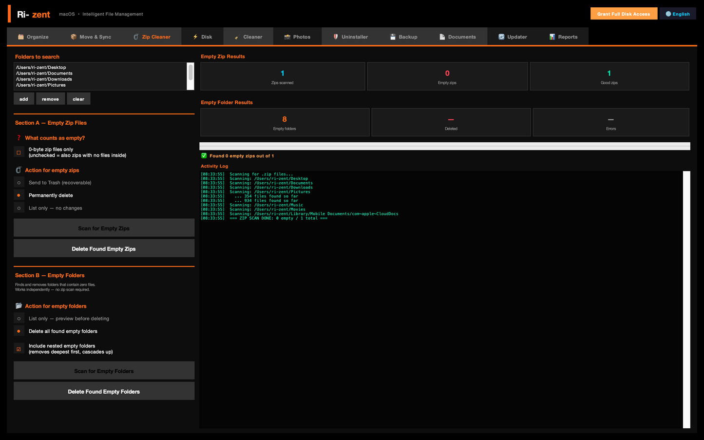 Ri-zent - All-in-One Mac Cleanup, Organizer & AI Tools (One-Time License)