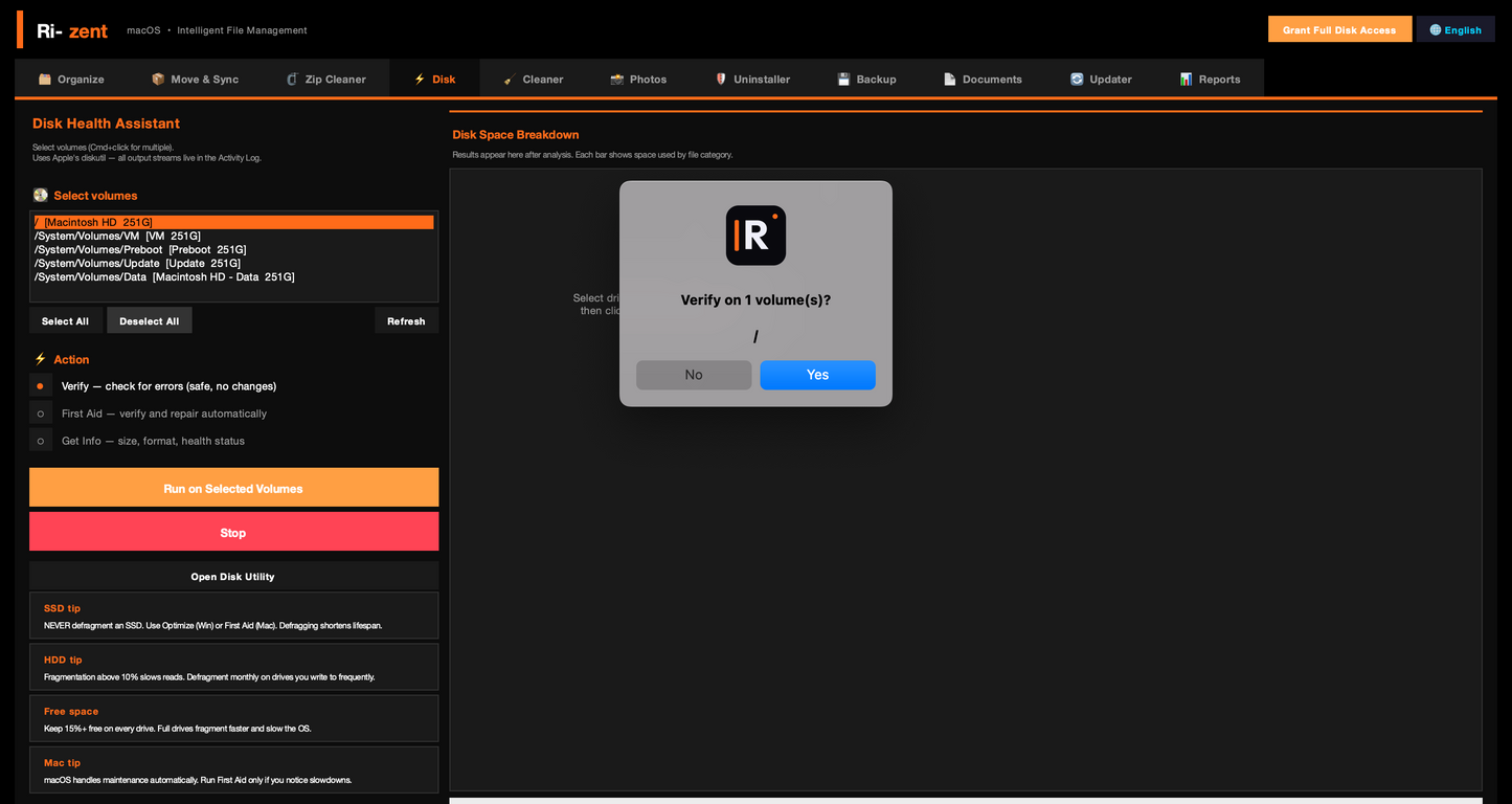 Ri-zent - All-in-One Mac Cleanup, Organizer & AI Tools (One-Time License)