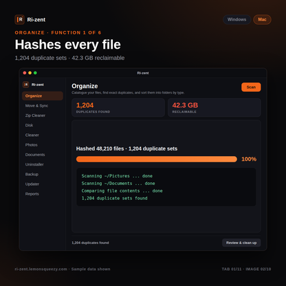KEY ONLY - Ri-zent - Intelligent File Management (MAC & WINDOW DESKTOP)