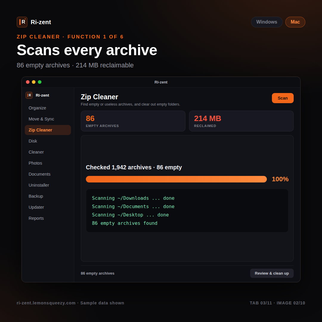 KEY ONLY - Ri-zent - Intelligent File Management (MAC & WINDOW DESKTOP)