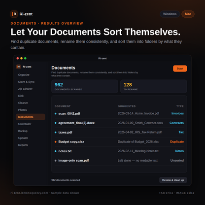 Ri-zent - Intelligent File Management (MAC Desktop)