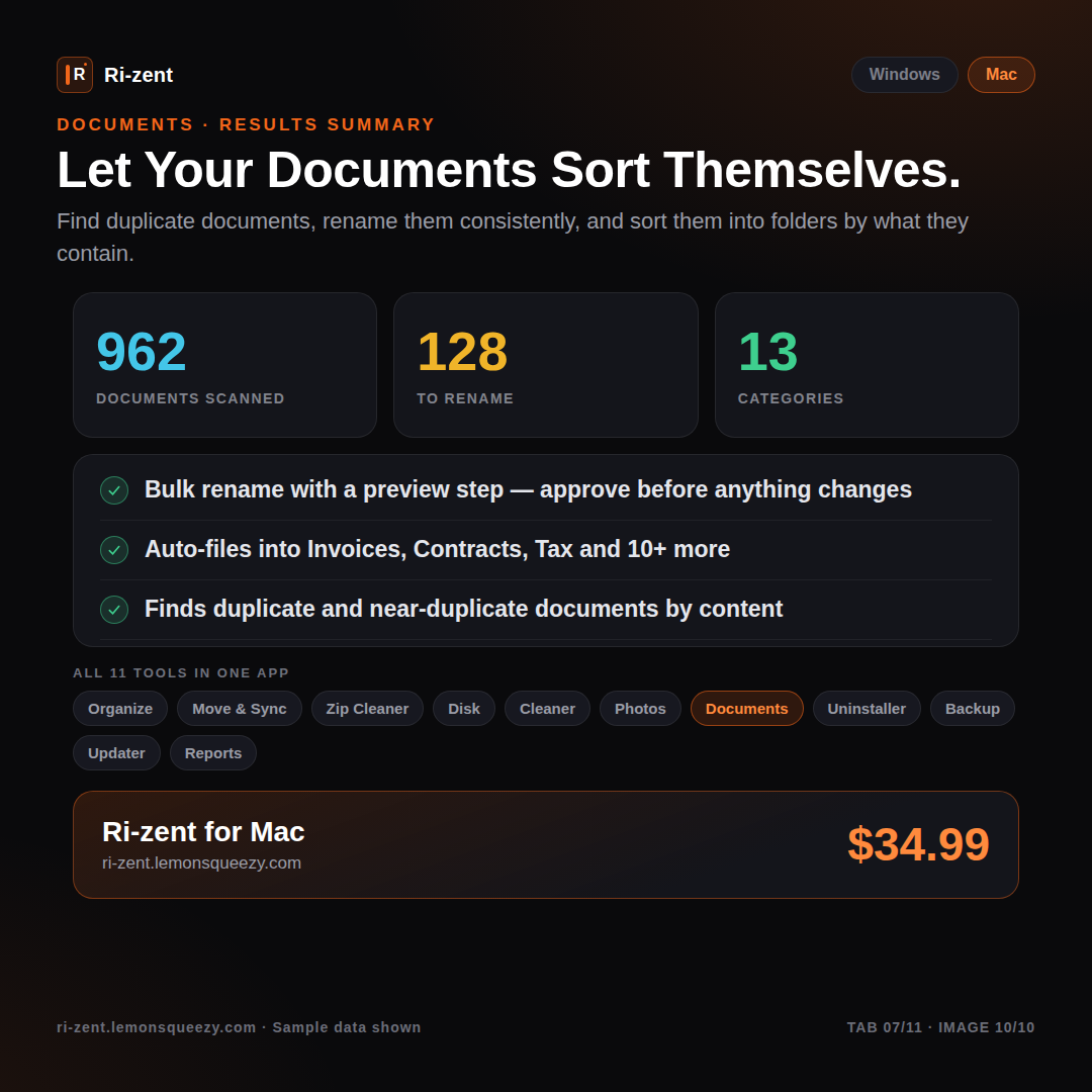Ri-zent - Intelligent File Management (MAC Desktop)