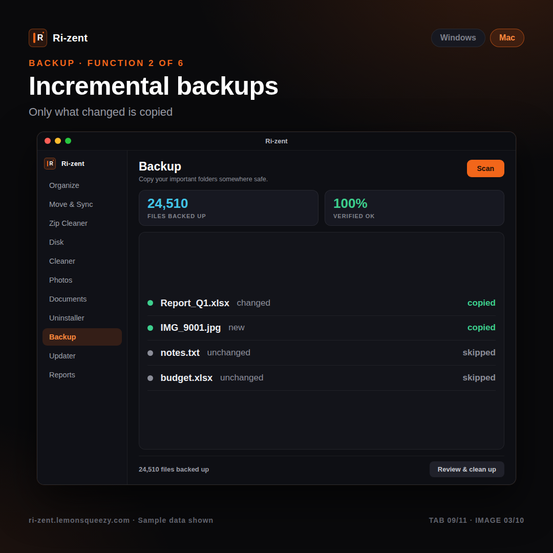 Ri-zent - Intelligent File Management (MAC & WINDOW DESKTOP)