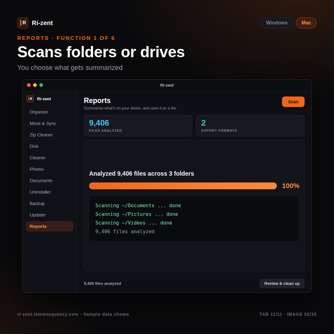 KEY ONLY - Ri-zent - Intelligent File Management (MAC & WINDOW DESKTOP)