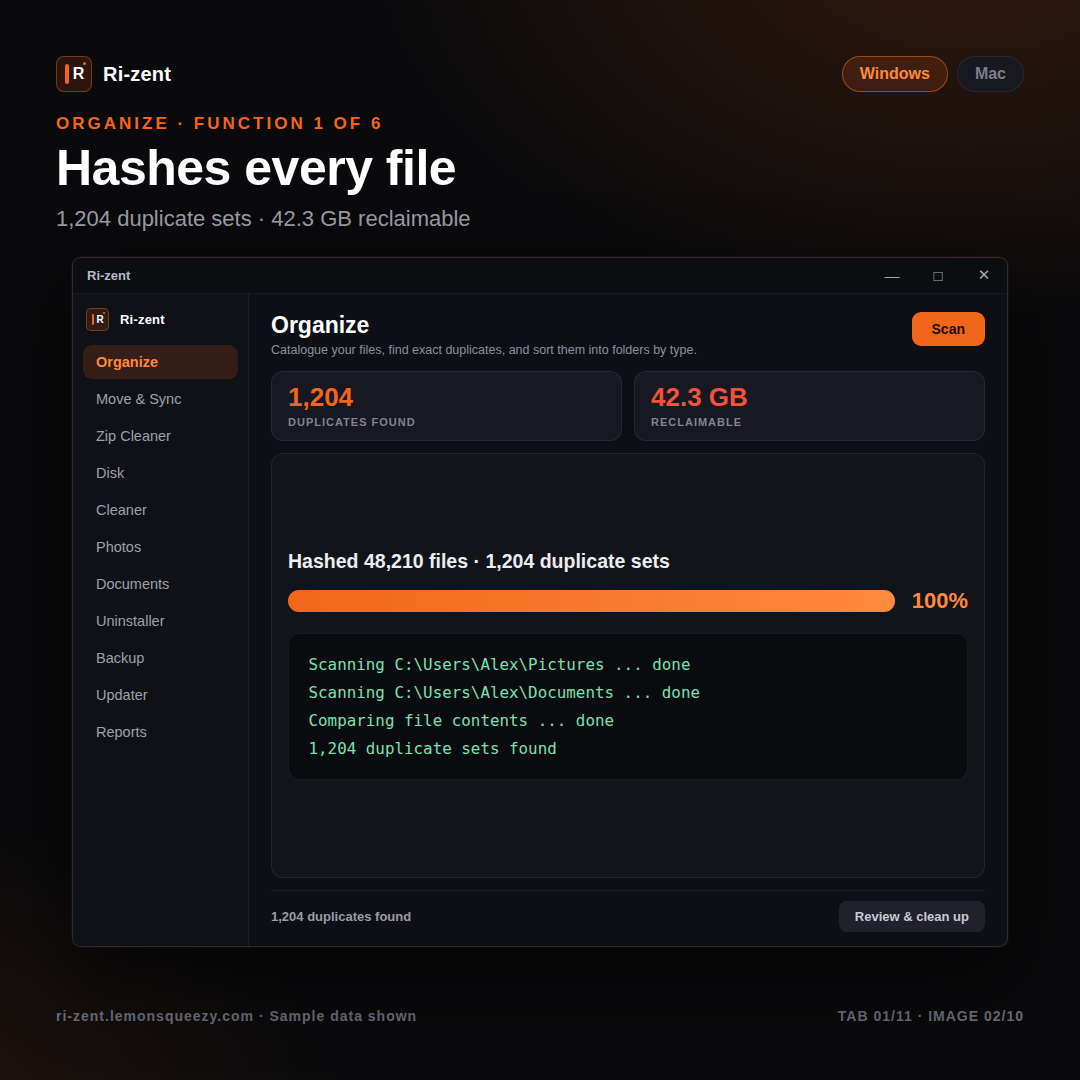 KEY ONLY - Ri-zent - Intelligent File Management (MAC & WINDOW DESKTOP)