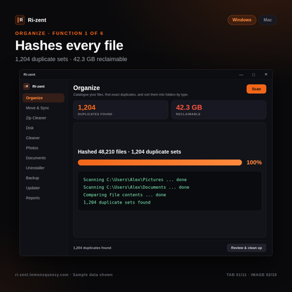 KEY ONLY - Ri-zent - Intelligent File Management (MAC & WINDOW DESKTOP)