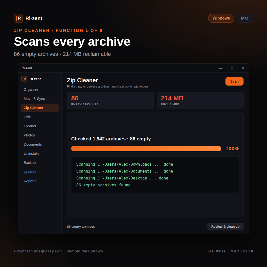 KEY ONLY - Ri-zent - Intelligent File Management (MAC & WINDOW DESKTOP)