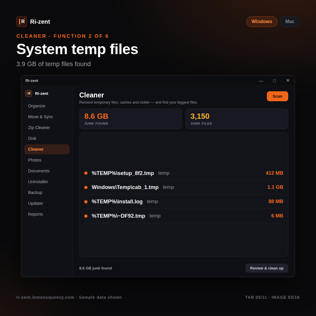 Ri-zent - Intelligent File Management (MAC & WINDOW DESKTOP)