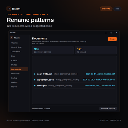 Ri-zent - Intelligent File Management (MAC & WINDOW DESKTOP)