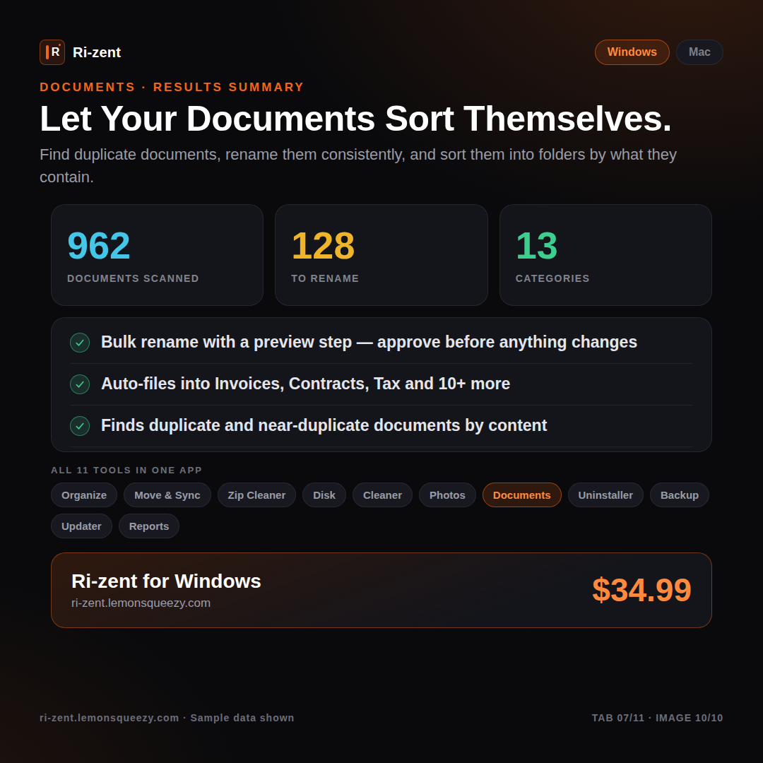 Ri-zent -  Intelligent File Management (WINDOWS 10/11)