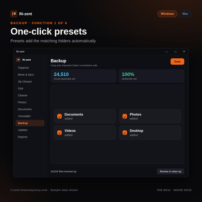 KEY ONLY - Ri-zent - Intelligent File Management (MAC & WINDOW DESKTOP)