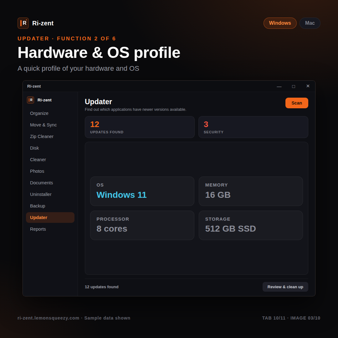 Ri-zent - Intelligent File Management (MAC & WINDOW DESKTOP)